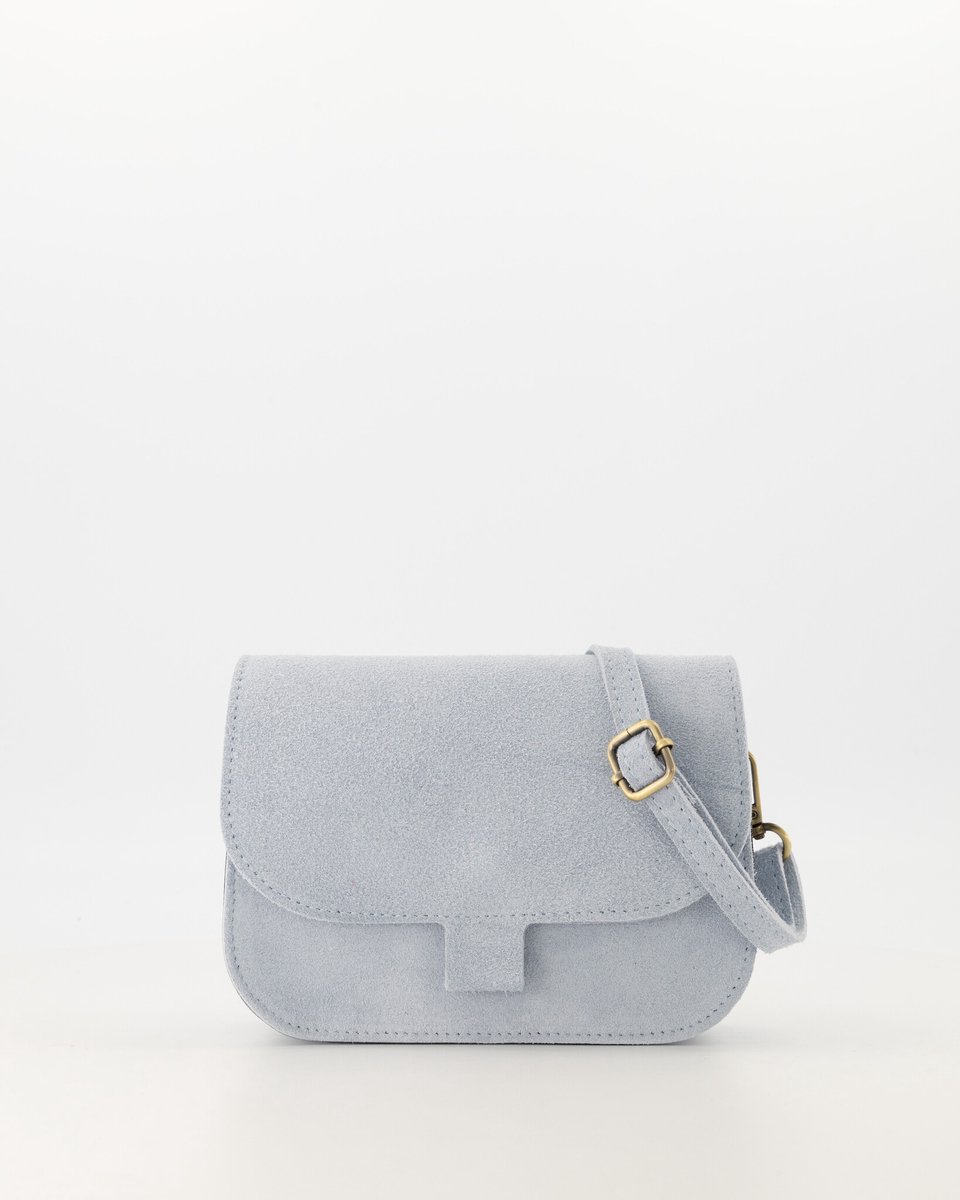 Tasje- licht blauw- suède -crossbody