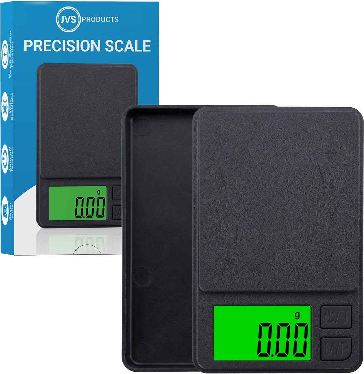 Precisie Weegschaal - 0,01 gram tot 500 gram - Keukenweegschaal - Digitaal LED-Scherm - Tarra- en Telfunctie - Incl. Batterijen - Milligram Weegschaal - Zwart