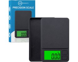 Precisie Weegschaal - 0,01 gram tot 500 gram - Keukenweegschaal - Digitaal LED-Scherm - Tarra- en Telfunctie - Incl. Batterijen - Milligram Weegschaal - Zwart