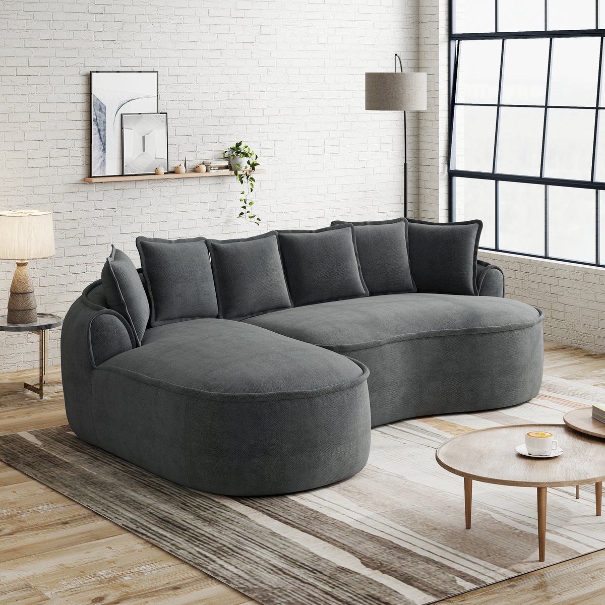 HAUSS SPOLE Hoekbank - Modulair Sofa - L-Vorm Met Chaise Longue - Diepe Zitting En Brede A