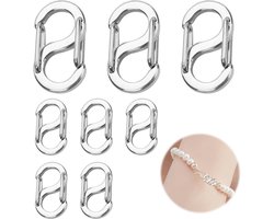 Pack of 10 Lobster Clasps with Double Opening Clasps for Bracelets S-Lock Bracelet Clasps Stainless Steel Mini Bracelet Extension for Necklaces, Bracelets, DIY Jewellery，16.5mm*9mm