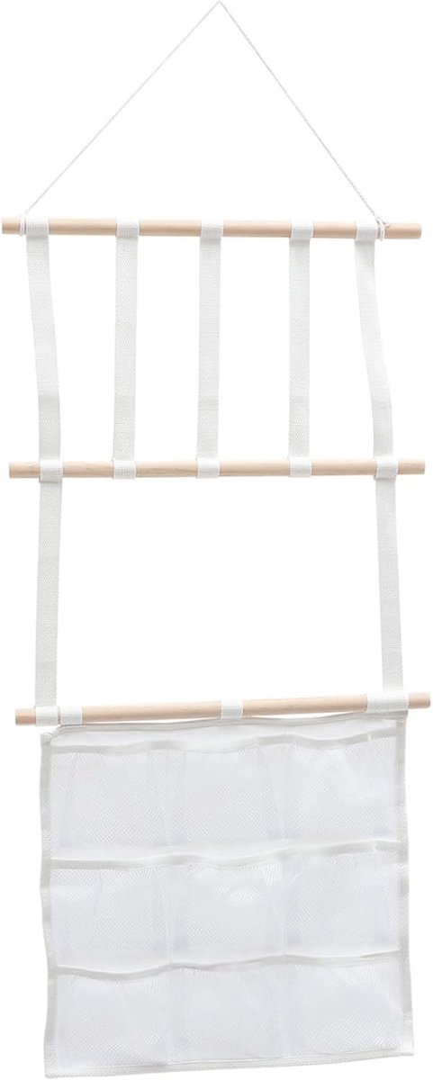 Hangende Opberger - Wandtas Organizer - Ruimte Besparen - Multi-grid Ontwerp - 98x38x2 cm - Wit