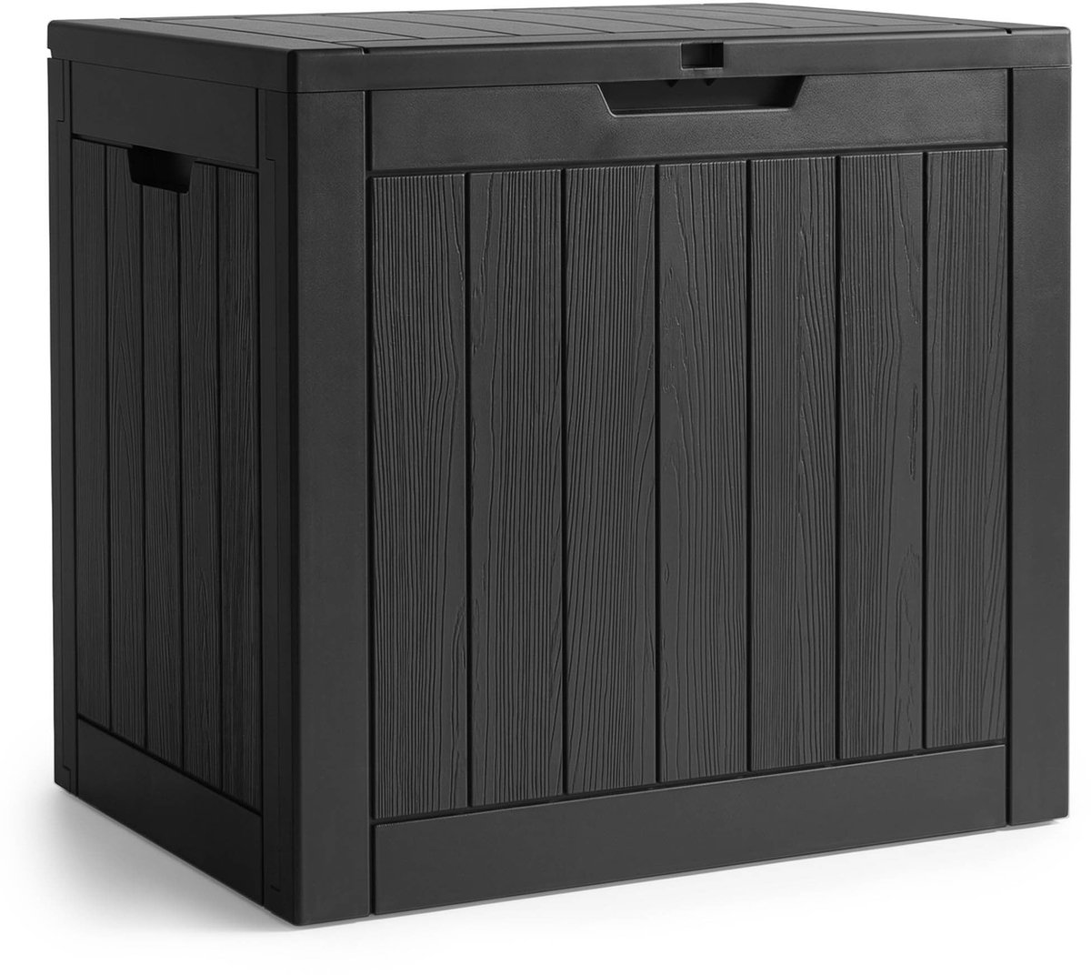 Tuinkist / Afsluitbaar Tuinbox / Balkonbox / Opbergbox Buiten / Tuinkussenbox / Opbergkist Tuin / Opbergbox met Deksel / 117 l / Zwart / 56 x 53,2 x 43,1 cm