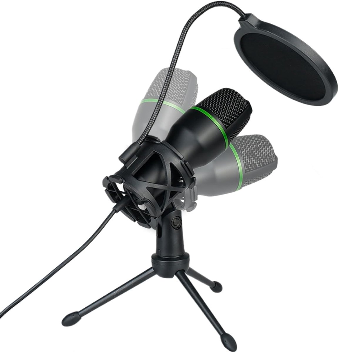 USB Condensatormicrofoon - Microfoon voor zang - Streaming en opnames - Plug-and-play - 208 x 169 cm - Zwart