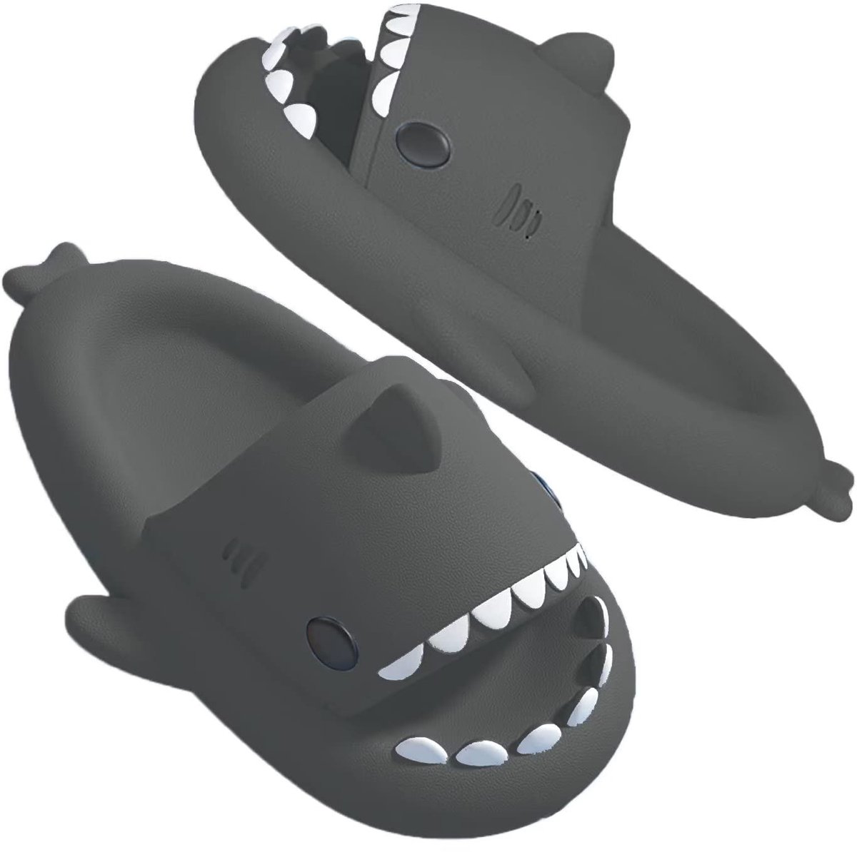 Geweo Slippers Dames - Slippers Heren - Badslippers - Shark Slides - Haai Slippers - Antislip Platform - Grijs - Maat 39/40