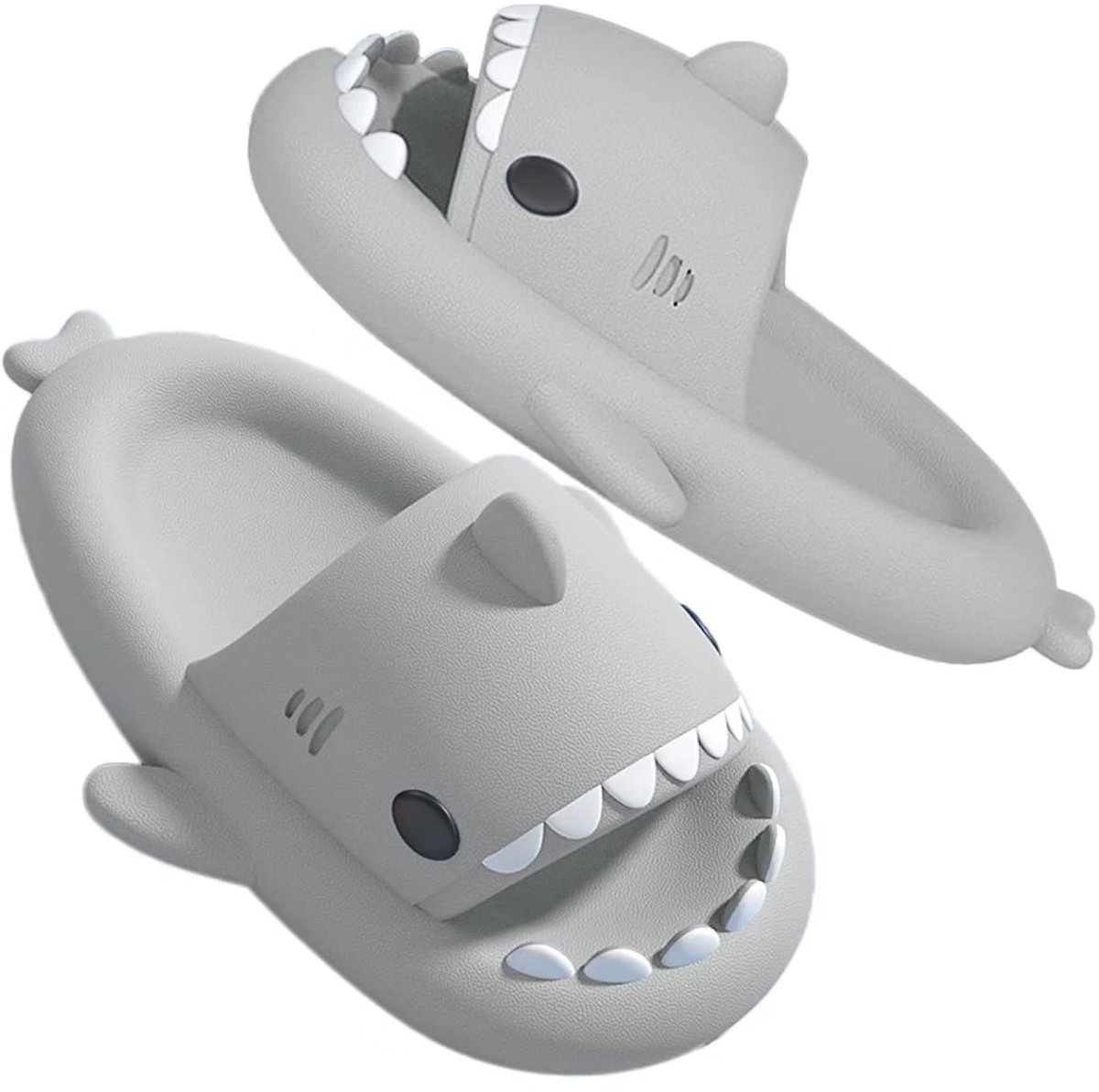 Geweo Slippers Dames - Slippers Heren - Badslippers - Shark Slides - Haai Slippers - Antislip Platform -Licht grijs - Maat 39/40