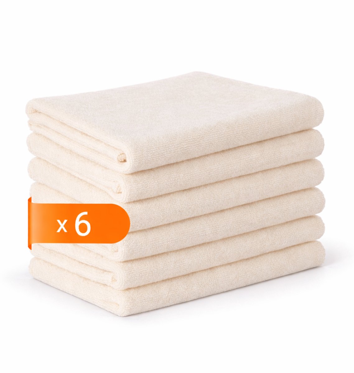 Tavas Harmonie Gastendoekjes 30x50 cm Creme Set van 6 100% Katoen Gastenhanddoek Rechthoek Handdoek Keuken Hotelkwaliteit Gastendoek