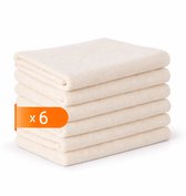 Tavas Harmonie Gastendoekjes - Creme - Set van 6 - Kleine Handdoeken - 30 x 50 cm - 100% Katoen