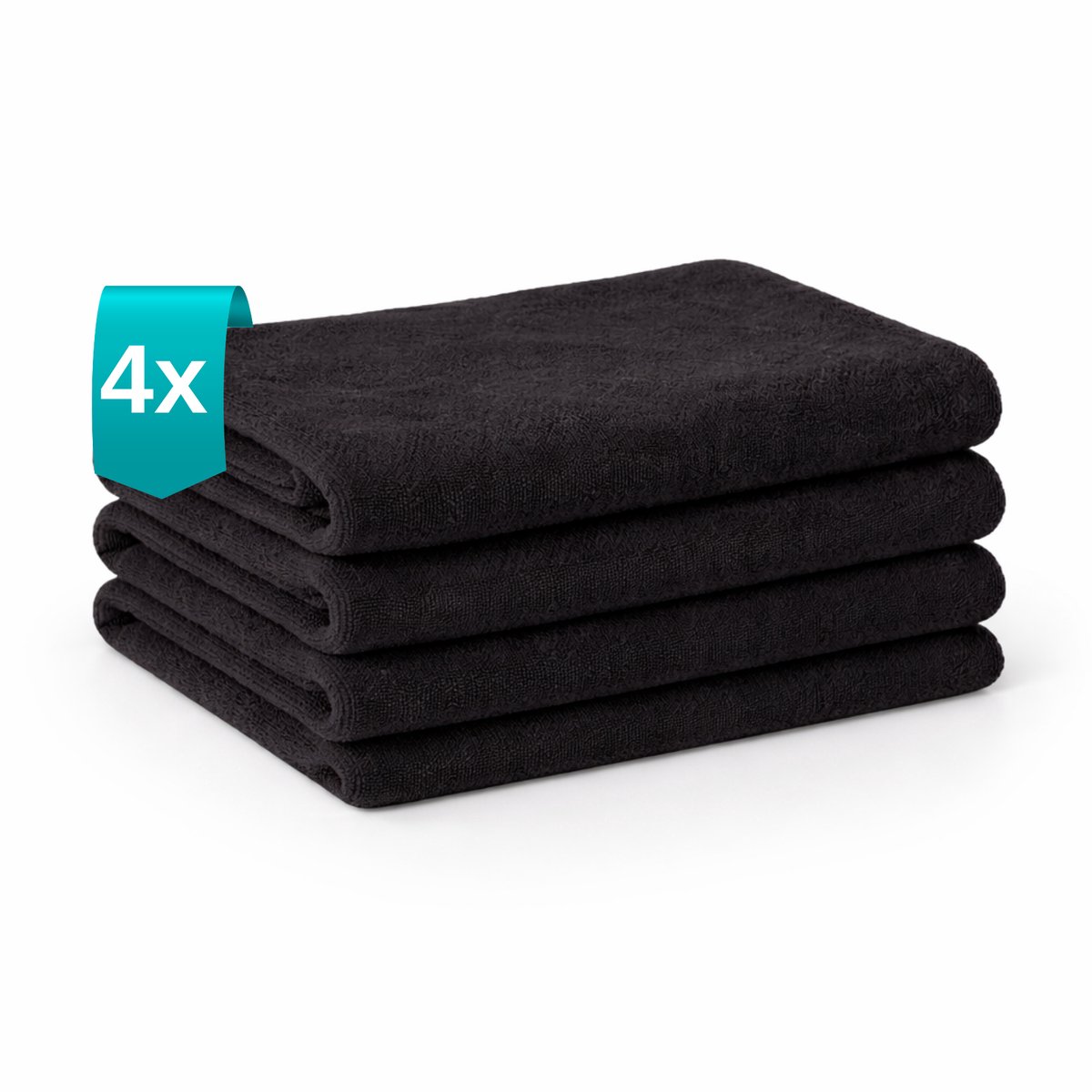 Tavas Harmonie Gastendoekjes 30x50 cm Zwart Set van 4 100% Katoen Gastenhanddoek Rechthoek Handdoek Keuken Hotelkwaliteit Gastendoek
