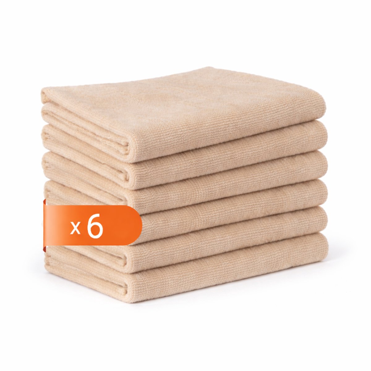Tavas Harmonie Gastendoekjes 30x50 cm Beige Set van 6 100% Katoen Gastenhanddoek Rechthoek Handdoek Keuken Hotelkwaliteit Gastendoek