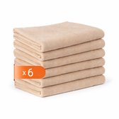 Tavas Harmonie Gastendoekjes - Beige - Set van 6 - Kleine Handdoeken - 30 x 50 cm - 100% Katoen