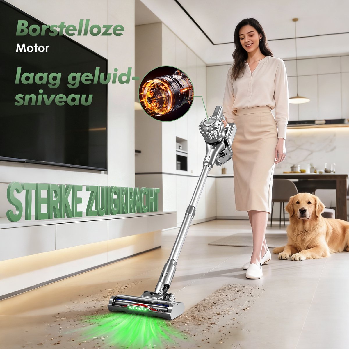 Fukstern Draadloze Stofzuiger met 38KPa Zuigkracht - afbeelding 2