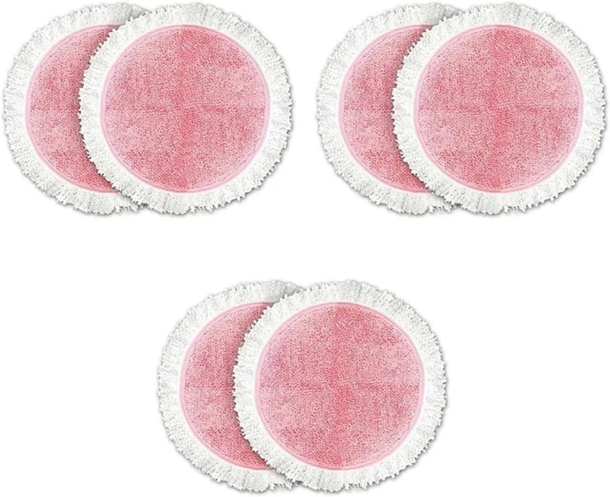 Vervangende Doeken - Mop Pads - Vloeren Reinigen - Set van 6 - Standaard Maat - Wit