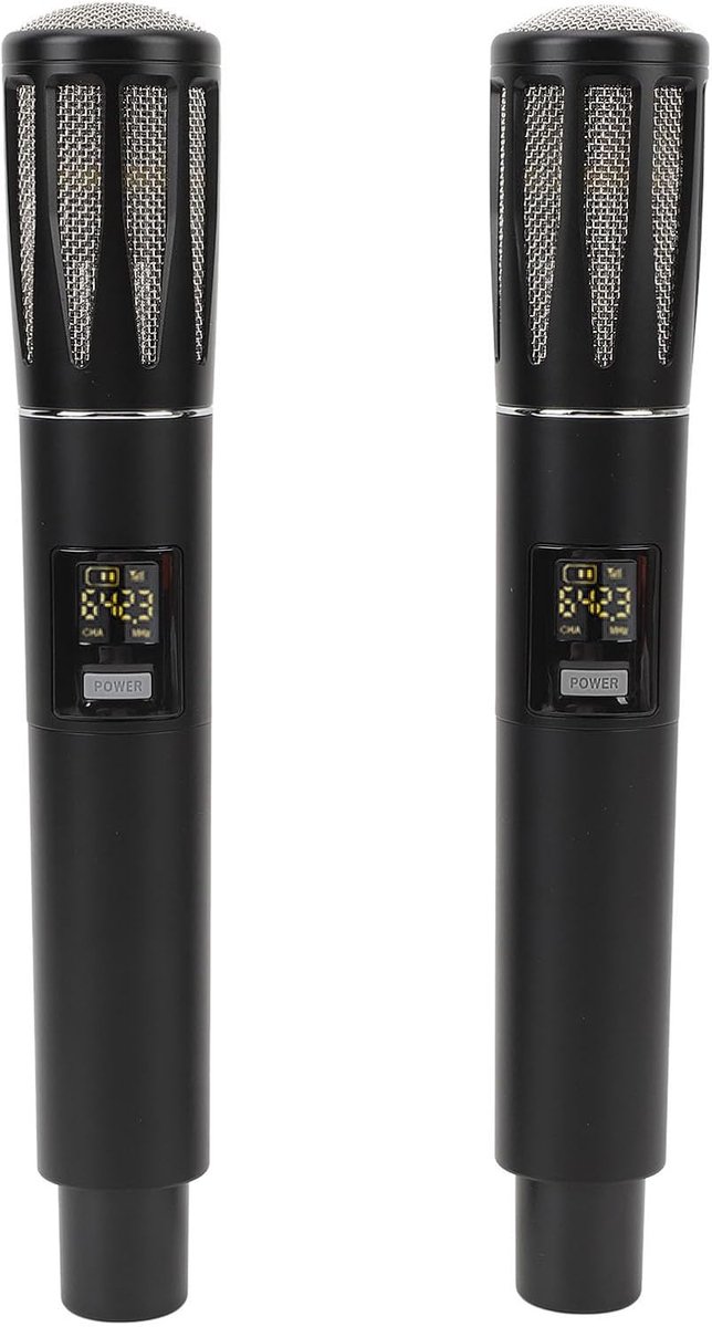 Dubbele Draadloze Microfoon - UHF Microfoon Set - Vergaderingen Presentaties - 100M Bereik Plug-and-Play - 6.35mm Jack - Zwart