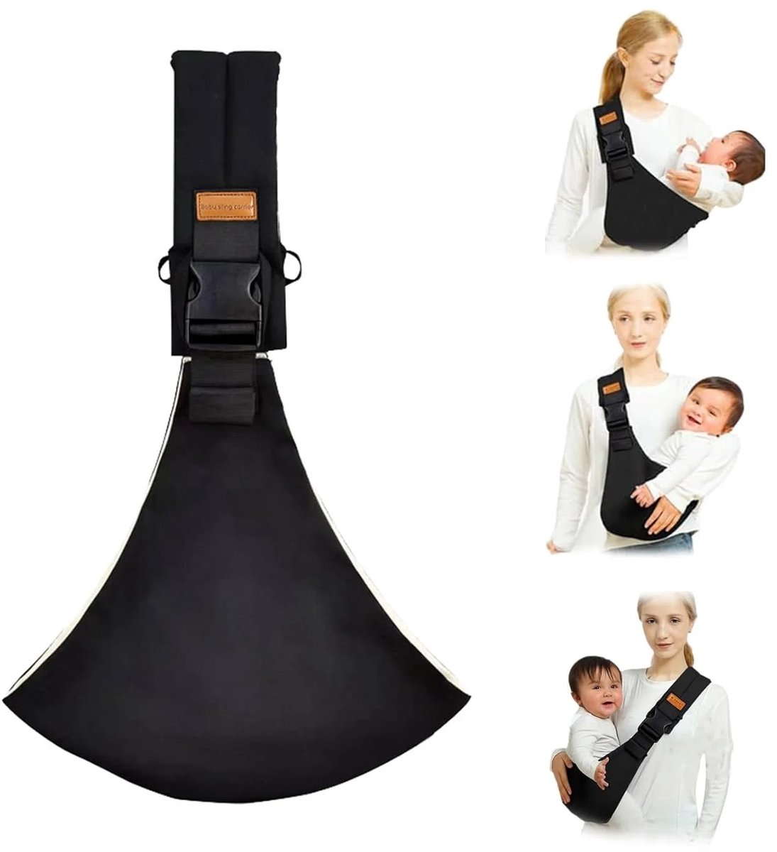 HHHK - Draagzak - Draagzak Baby - Draagdoek - Draagzakken - Zwart - Verstelbaar - Draagzak Peuter - Draagdoek Baby - Babydrager – foto 3