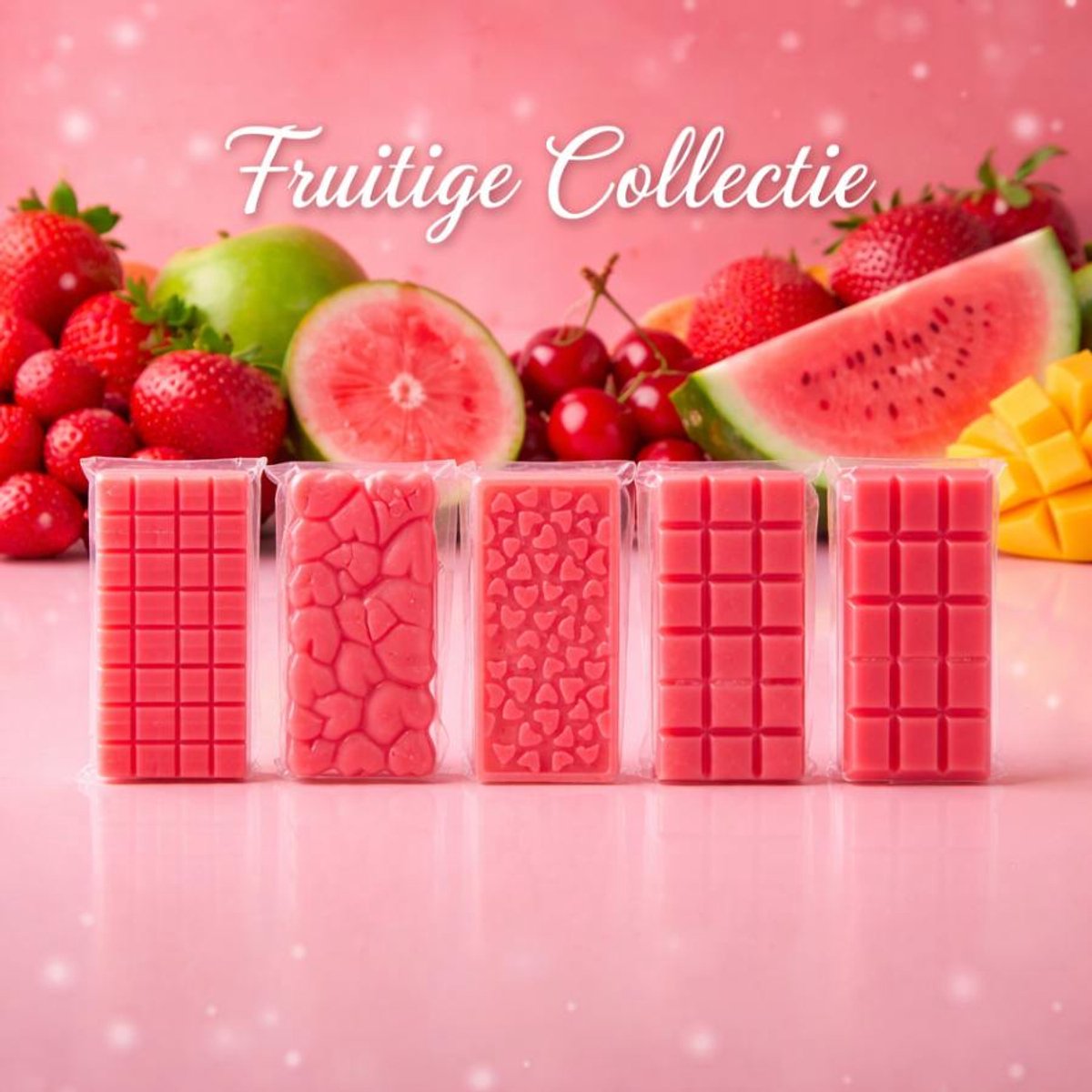 Scentulp - Fruitige Wax Melts Set – 5 Fruit Geuren – Snapbar voor Geurbrander – Sojawax Waxmelts – Handgemaakte Vegan Geurwax (65g)