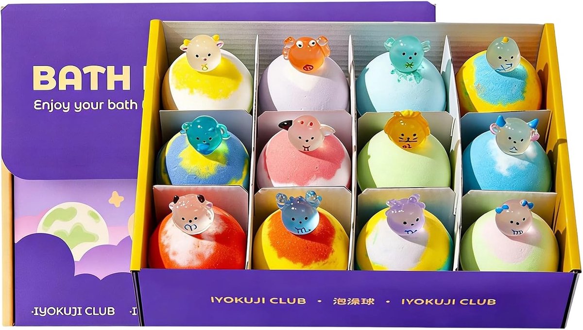 Badballen Set - Bruisballen Cadeau - Ontspannend Bad - Met Verrassing - 12 Stuks