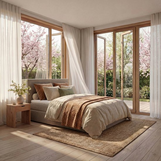 Mörgenn Boxspring Lounge - Losse box - Taupe - 140 x 200