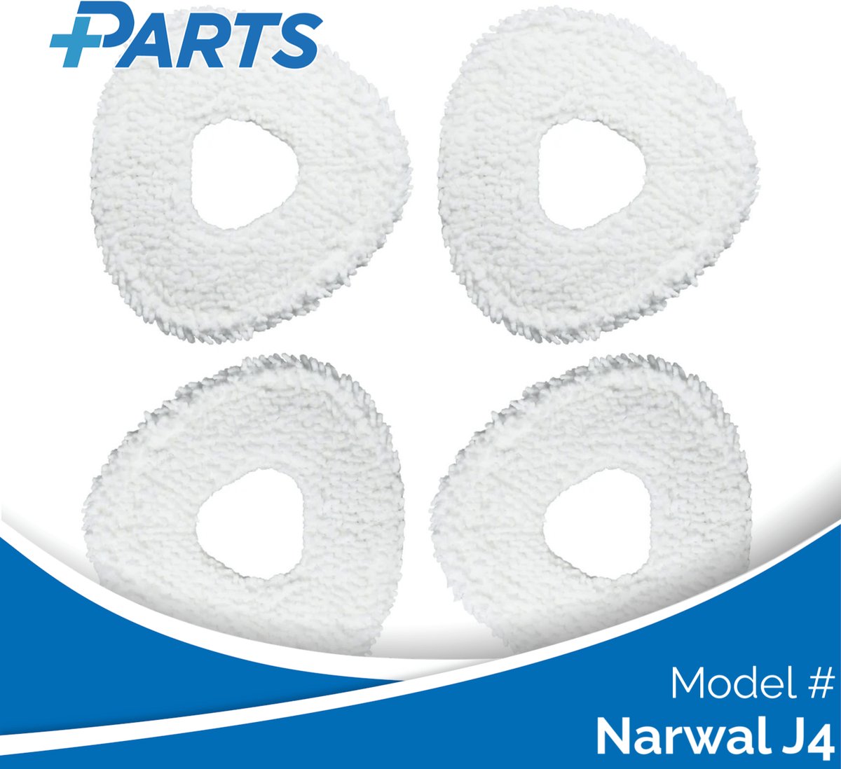Narwal J4 Dweilpads (4 Stuks, Plus.Parts® alternatief voor CP-PJ-A00087-00-00)