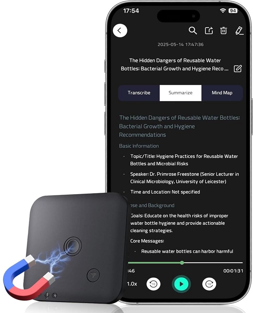 Xiamen Yunzao AI Digitale Voice Recorder 64GB met Transcriptie - Xiamen Yunzao Technology Co., - €79,99