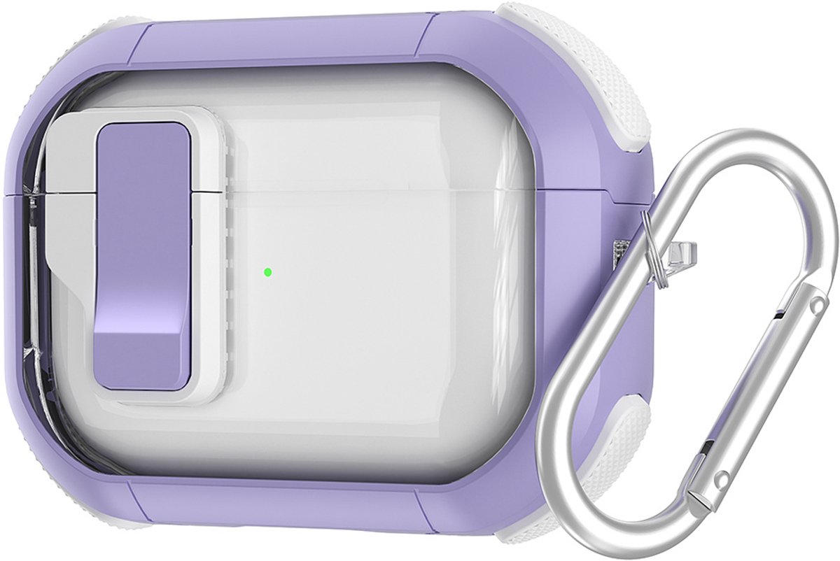 Coverzs TPU Rugged case met lock geschikt voor AirPods Pro 2 - TPU Hoesje - Hoesje met slot - Optimale bescherming & Veiligheid