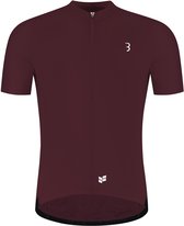 BBB Cycling ComfortFit R - Duurzaam Fietsshirt Heren Korte Mouw - 15-25 °C - Ademend MTB en Wielrenshirt - 3 Achterzakken - Bordeaux Rood