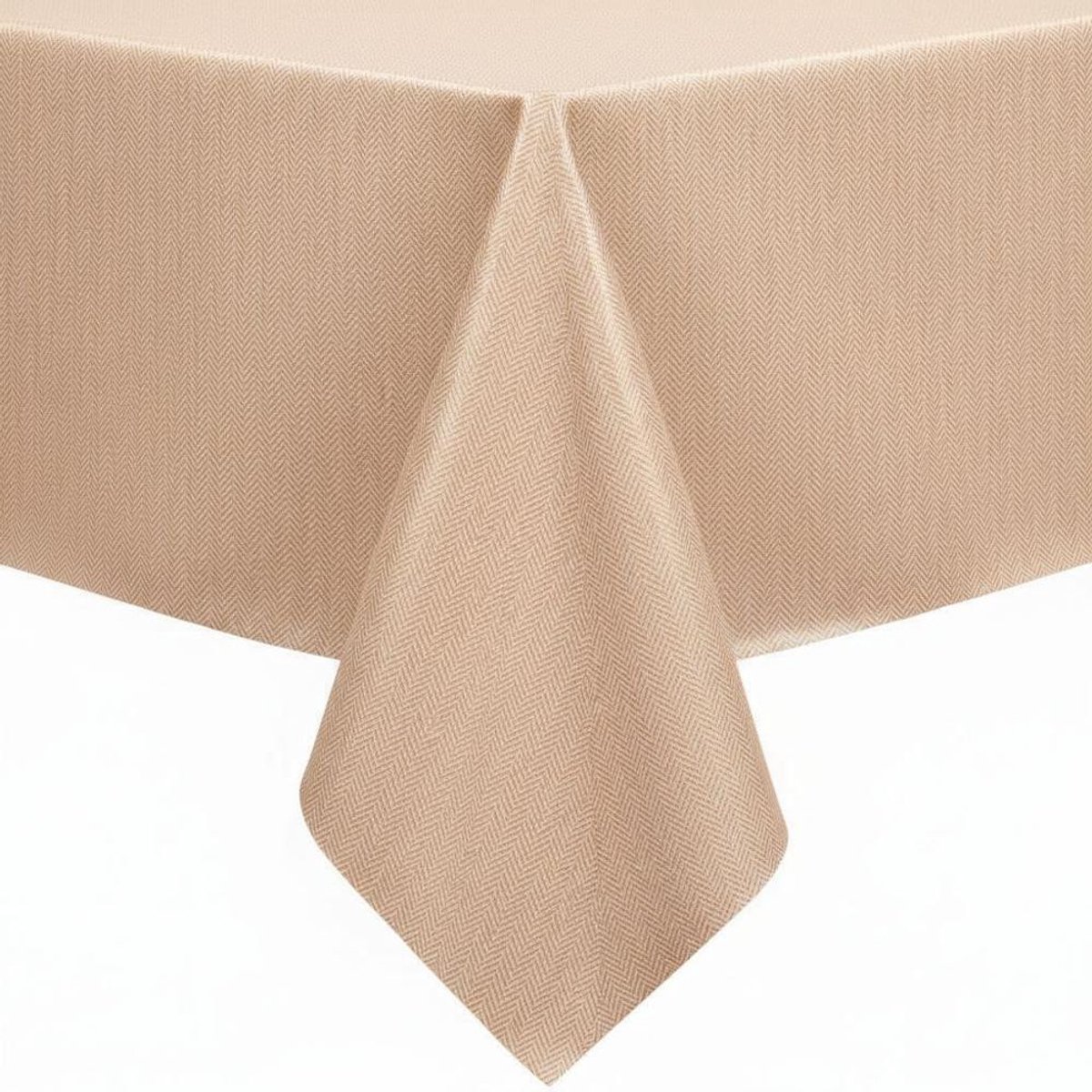 Protecttable - Tafelzeil Linen Wavy Creme 140x210cm - Tafelkleed Afwasbaar - Kunststof