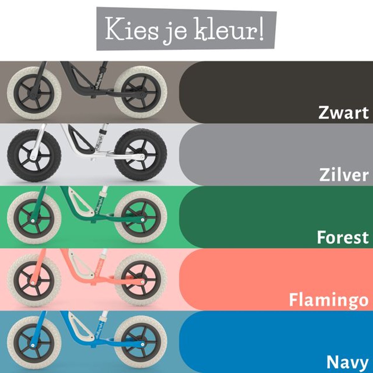 Chillafish Loopfiets 2 jaar - Lichtgewicht met verstelbaar zadel en stuur - Zilver- Loopfiets voor jongens en meisjes tot 4 jaar met handvat om te dragen en anti lek banden - Model Charlie — afbeelding 8