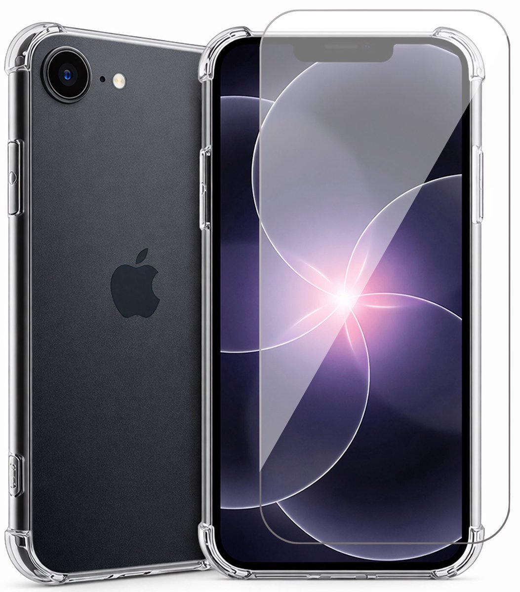 Hoesje geschikt voor iPhone 17e - Screenprotector Glas - Shockproof Transparant