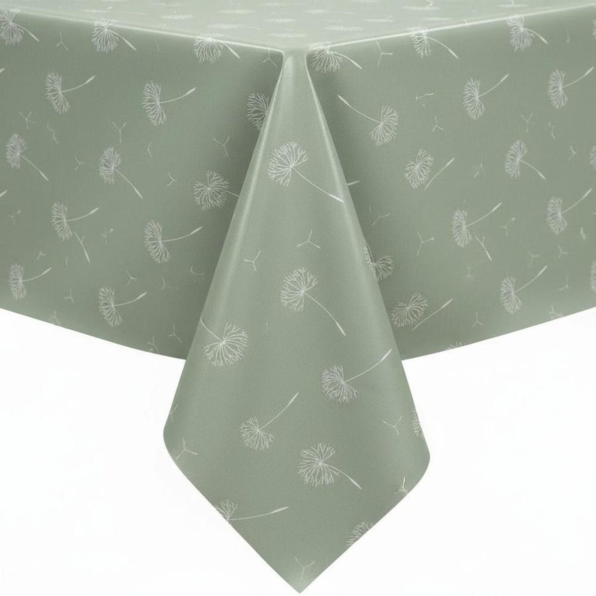 Protecttable - Tafelzeil Pluizenbloem Groen 140x140cm - Tafelkleed Afwasbaar - Kunststof