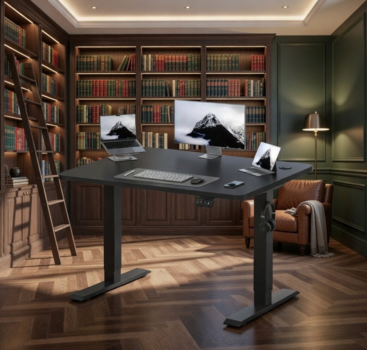 Elektrisch Zit-Sta Bureau 100x60 cm met Geheugenfunctie en Anti-Botsingssysteem – Verstelbaar Sta Bureau 71-119 cm – Stabiel Ergonomisch Thuiswerk Computer Bureau – Zwart | NoviHome