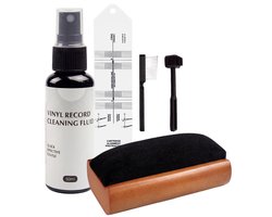 Kit de nettoyage BLU LP avec rapporteur - Kit 6-en-1 - Kit de nettoyage vinyle - Brosse à disques - Nettoyant pour disques - Antistatique - Brosse LP - Kit de nettoyage de disques - Brosse vinyle - Nettoyant vinyle - Nettoyant LP
