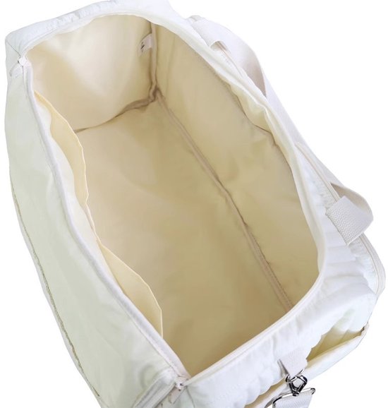 Grote luiertas - Reistas baby - Onderweg met baby - Gewatteerd katoen - 48 cm breed - Wit — afbeelding 3