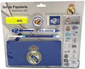 Real Madrid schrijfwarenset – Etui - Pen -Potlood -Stickers, Gum en Markeerstift – Officiële Real Madrid Stationery Set