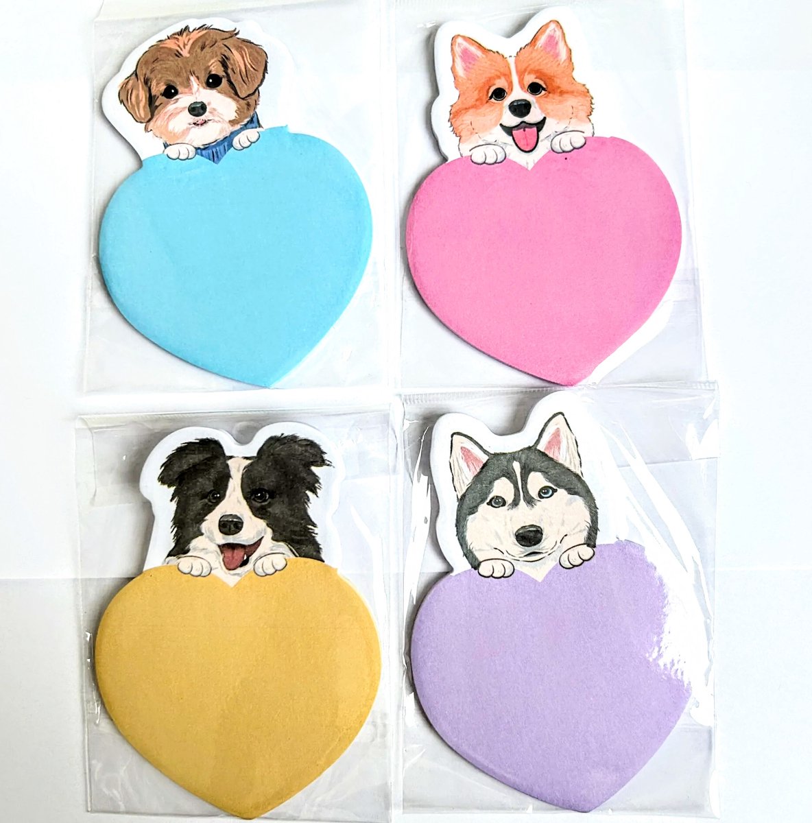 4 Honden notitieboekjes met plakrand - hond - schrijfboekje - notitieblok - huisdier - uitdeelcadeau - traktatie