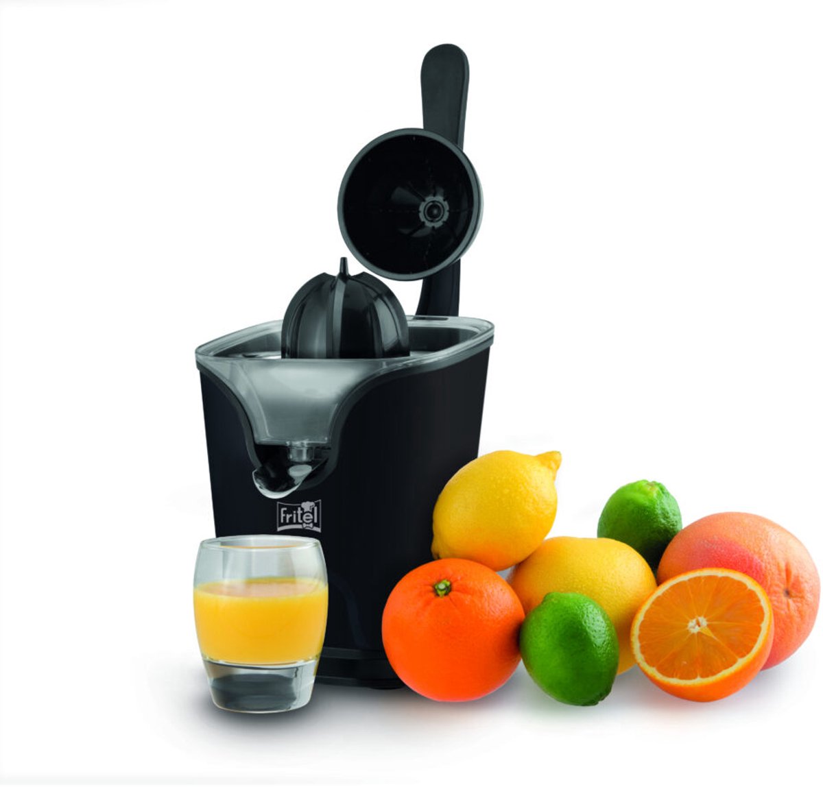 FRITEL Citruspers CP 4178 - Elektrische Citroenpers / Sinaasappelpers - 2 Perskegels - Antidrup - 160W - Mat Zwart