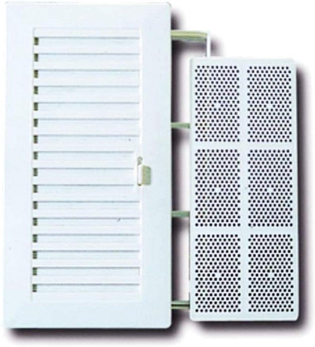 Ventilatierooster kunststof voor badkamer en keuken met verstelbare sluiting en muggennet