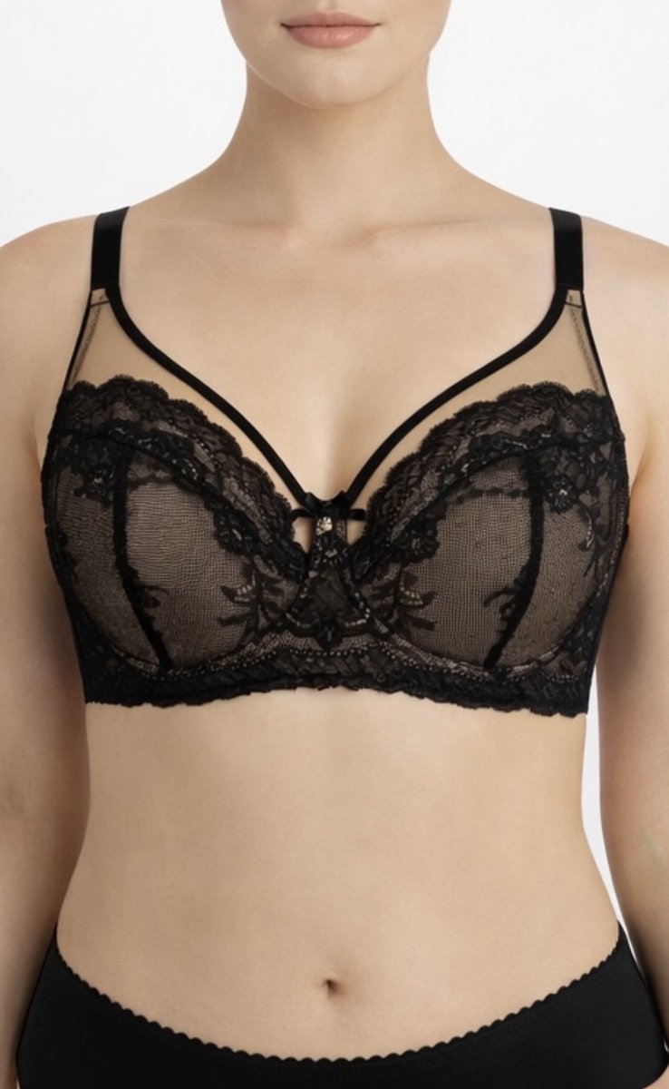 MILENKA softcup beugel BH - black lace Zwart