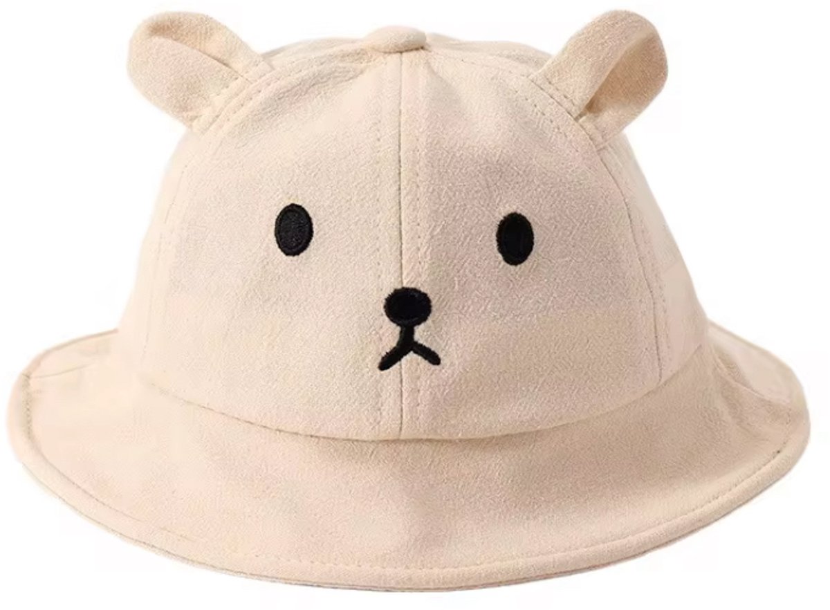 Il Bambini - Zonnehoedje katoen - Baby Hoedje - Buckethat - Beer - 6 tot 36 maanden - zandkleur