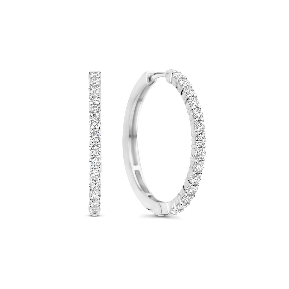 TI SENTO Dames Oorbellen - 925 zilver - Zirconia wit - 78078ZI