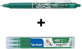 Pilot Green FriXion Ball 0.7mm Clicker Pen + 3 pièces de recharge d'encre