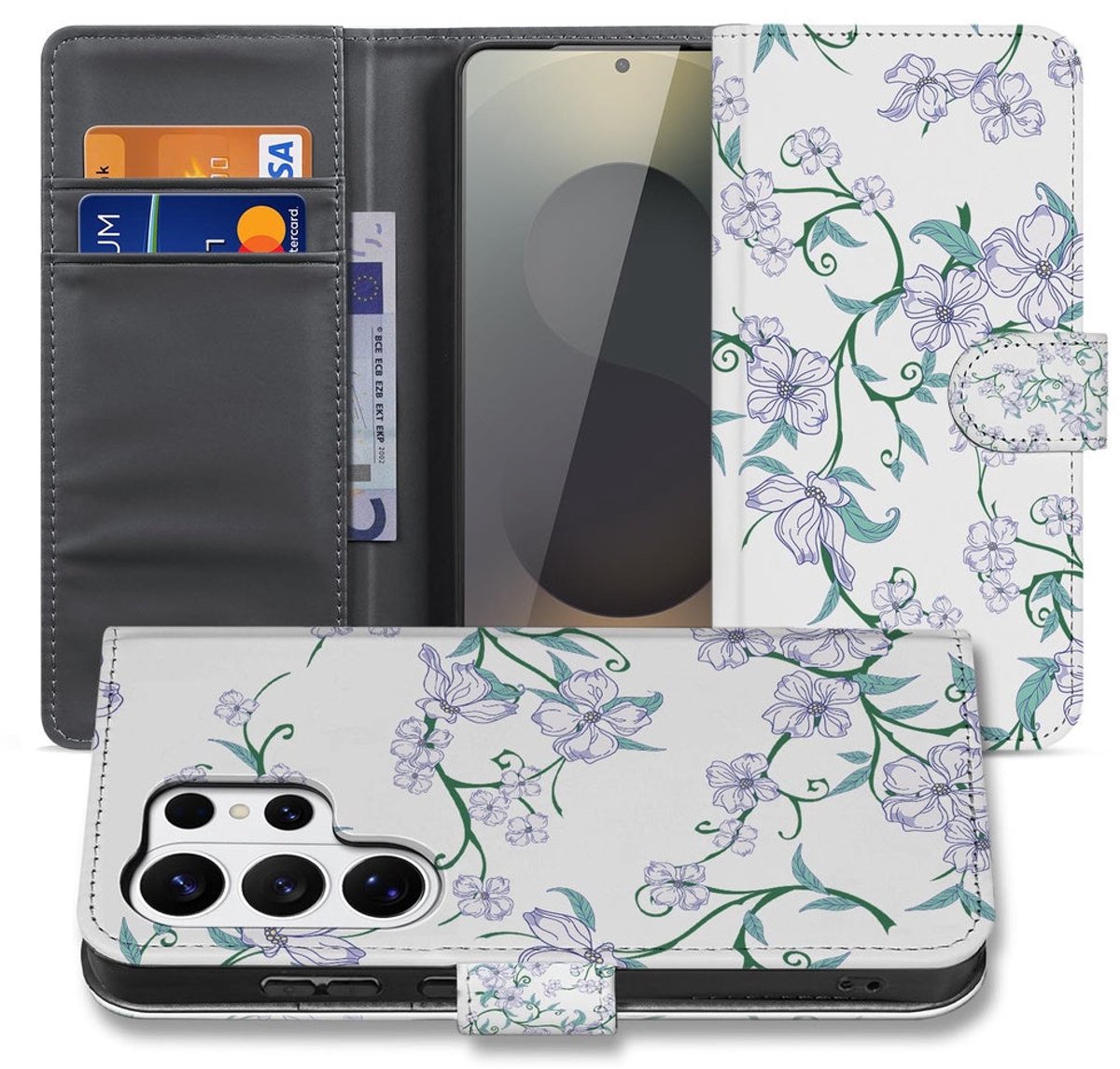Book Case Samsung Galaxy S26 Ultra Blossom White Portemonnee Hoesje
