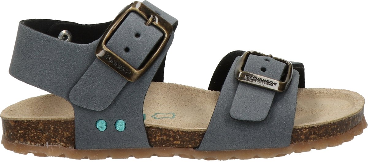 BunniesJR 226406-727 Jongens Platte Sandalen - Blauw - Imitatieleer - Gespsluiting