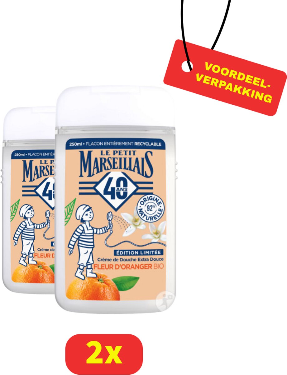 Le Petit Marseillais Douchegel - Biologisch - Oranjebloesem - 2 x 250ml - Voordeelverpakking
