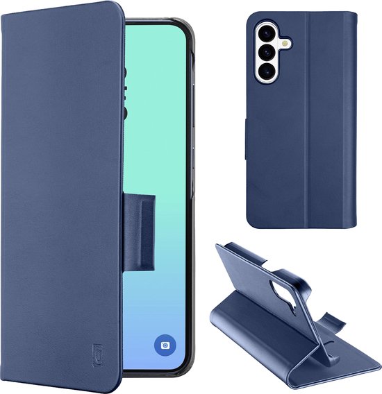 Cellularline Étui Livre - Compatible avec Samsung Galaxy S26 - Avec Cartes & Fonction Support - Bleu