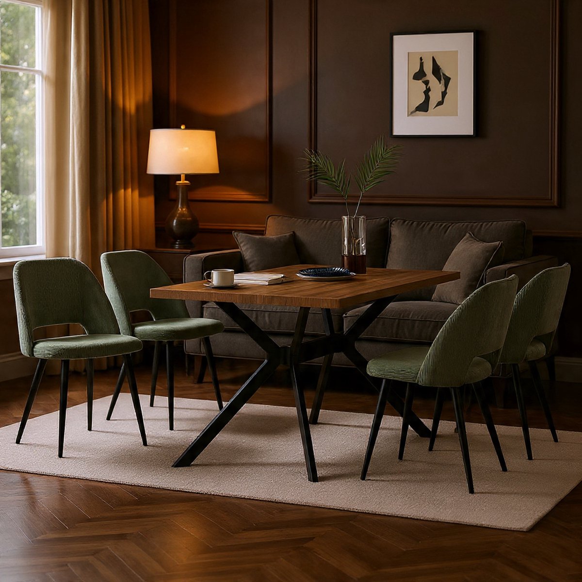 Premium Nordic Comfort Cord Eetkamerstoel - Novihome