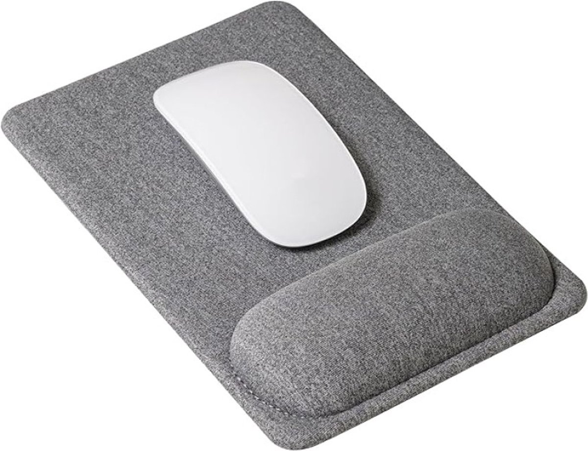 Ergonomische muismat met polssteun - Antislip basis - Grijs