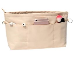 Handtas organizer - Maat M - 23,5*8*17,5 cm - Handtas organizer - Nylon boodschappentas organizer - Organizer - Boodschappentas met sleutelring en ritssluiting - Reis organizer - Make-up organizer - Make-up tas - Draagbare organizer - Binnenvak