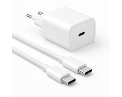AB Goods Oplader Set - Adapter + Kabel 2M - 20W USB-C Snellader - Geschikt Voor iPhone Oplader 15 / 16 / 17 - Snellader Oplaadkabel - MFI-Gecertificeerd
