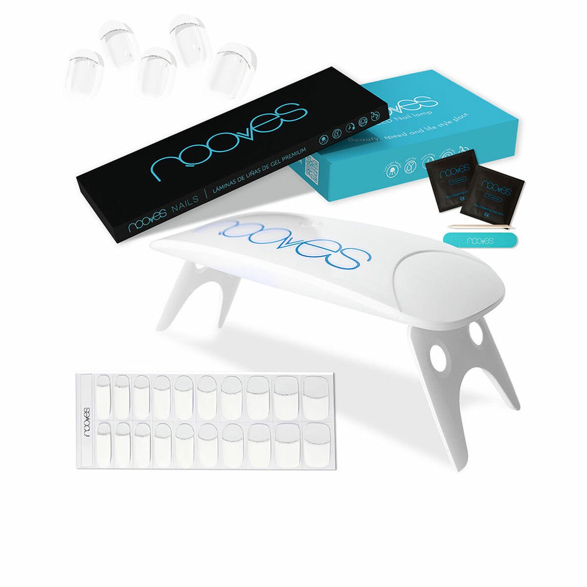 Kit voor Franse manicure Nooves Premium French manicure Gelnagelfolie 5 Onderdelen
